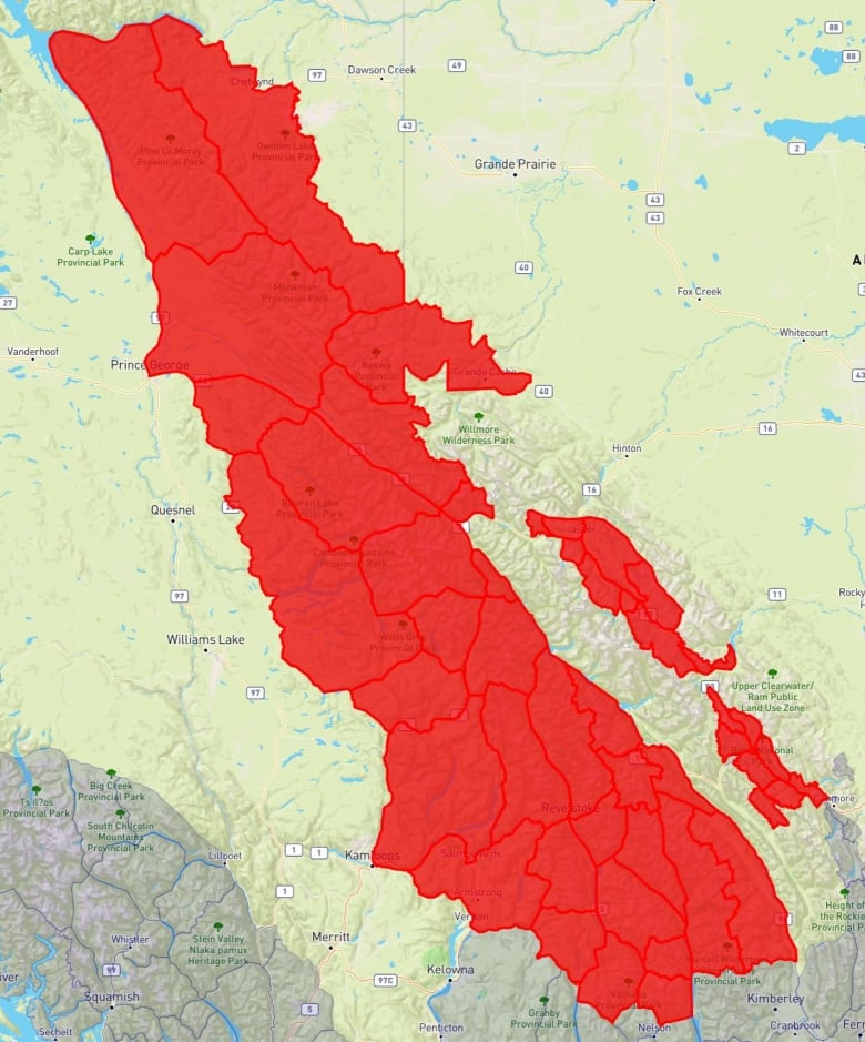 Avertizare specială de avalanșă emisă pentru mari părți ale Munților Stâncoși Canadieni